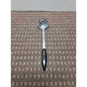 Vintage Unbranded Small Ladle Black Tapered Handle Metal Sauce Gravy Pour Spout